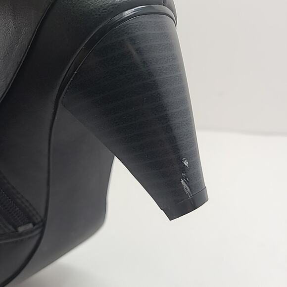 Mudd Black Faux Leather High Heel Ankle Boots Zip Booties Y2k 90s Size 10 - Picture 11 of 15